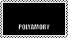 fake mikes stamp with POLYAMORY written in the bottom half